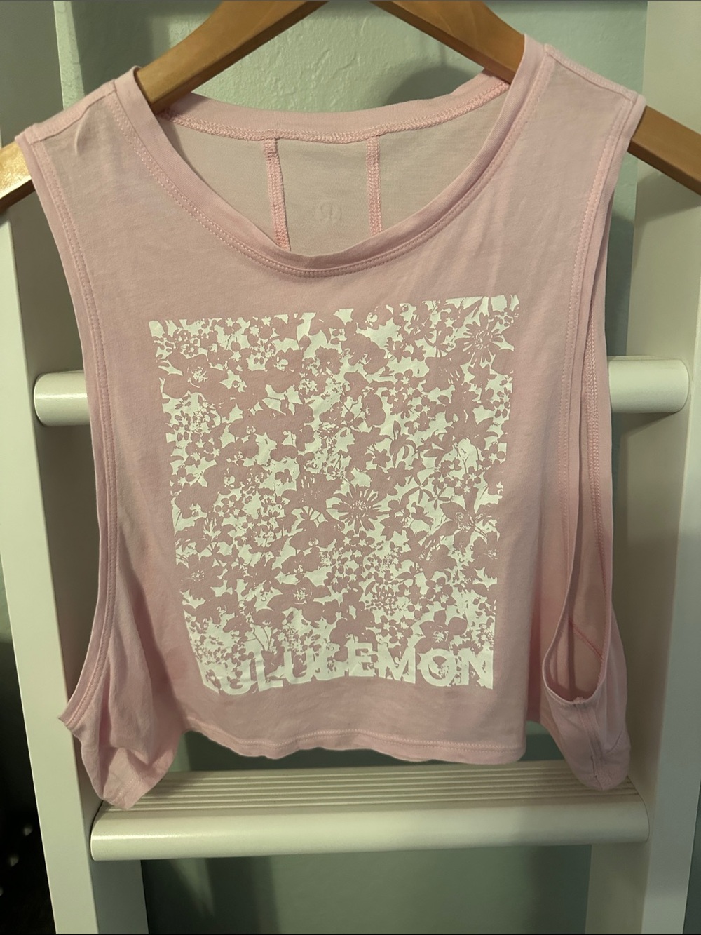 lululemon athletica Light Pink Floral Print Cropped Tank